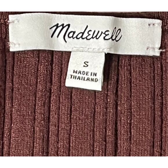 Madewell Brown Scoop Neck Ribbed Wide Strap Tank Reg Size Small - Picture 3 of 7